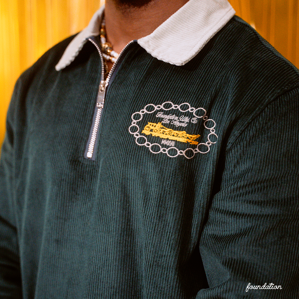 FOUNDATION QUARTER - ZIP CORDUROY FLEECE